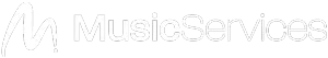 Logo for Music Services in white.
